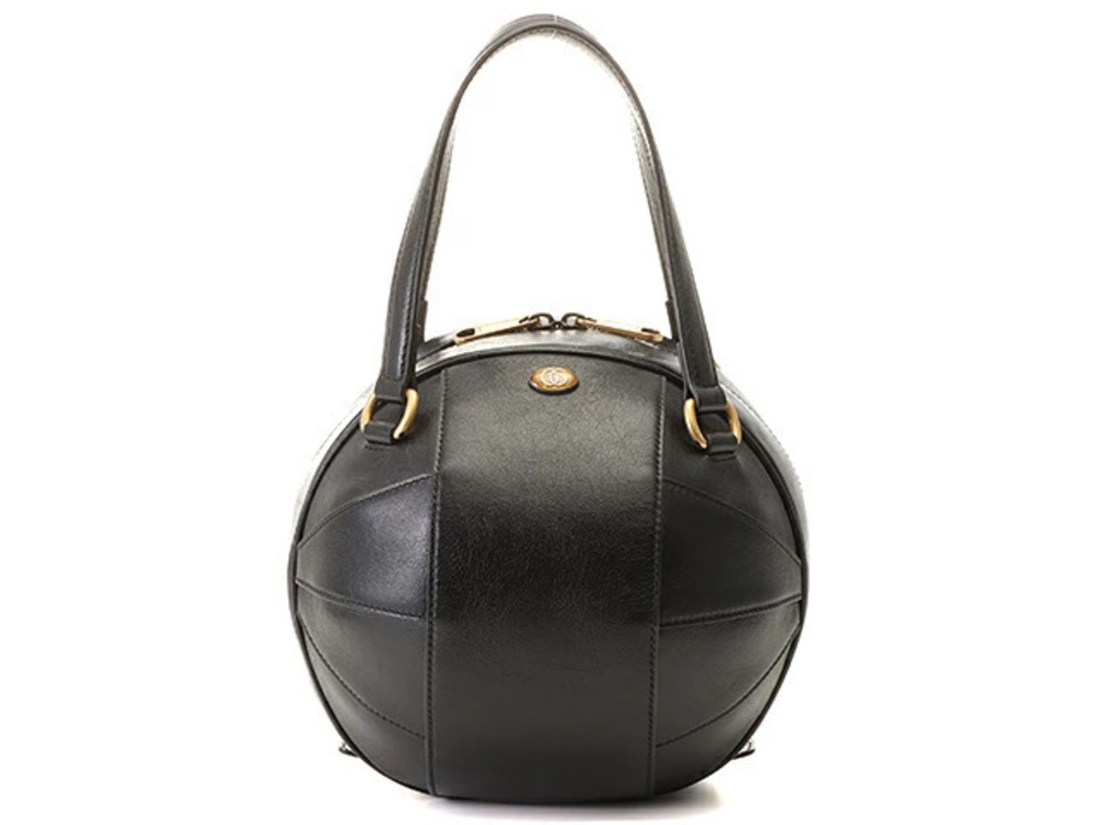 Gucci Basketball shaped handbag black leather